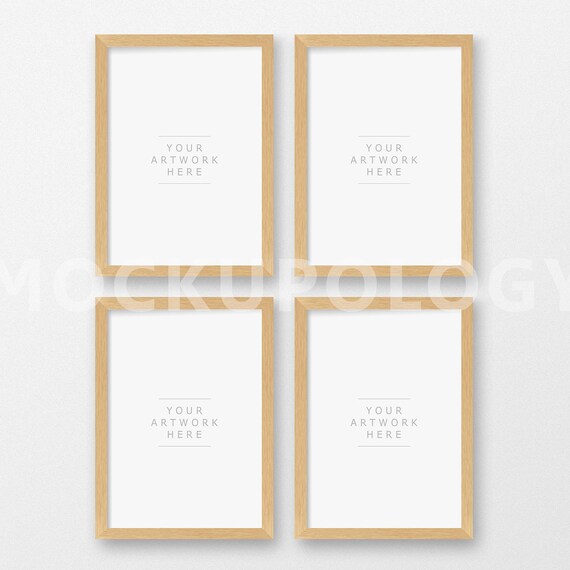 Download Free Set Of Four A4 Vertical Digital Natural Wood Frames Download Free Psd Mockup All Free Mockups PSD Mockup Template