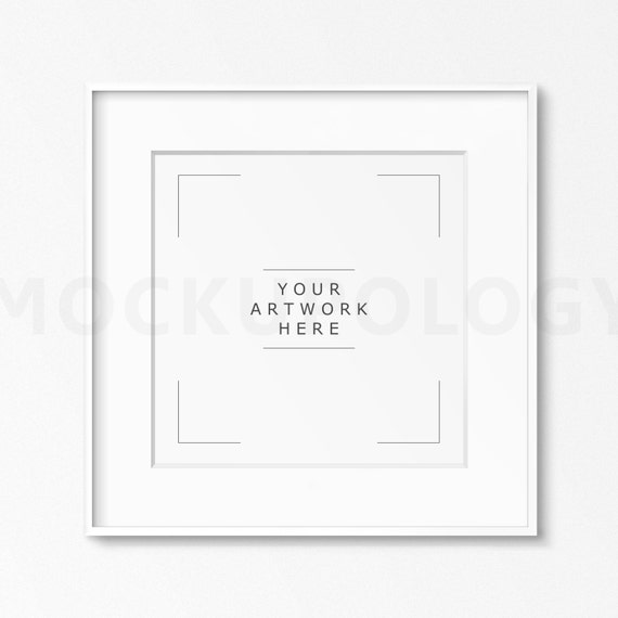 Square Digital Clean Matted White Frame Mockup Gray Wallpaper Square Digital Clean Matted White Frame Mockup Gray Wallpaper