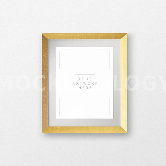 Download 8x10 16x20 20x24 Vertical Digital Matted Gold Mockup Frame ...