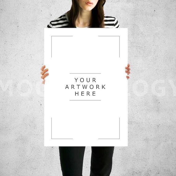 Download A3 A1 Vertical Paper Mockup Girl Holding Poster Mockup Download Free Mockups Psd Mockups Templates PSD Mockup Templates