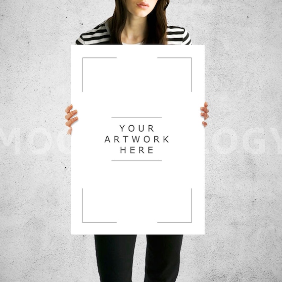 A3 A1 Vertical Paper Mockup Girl Holding Poster Mockup Download Free Mockups Psd Mockups Templates