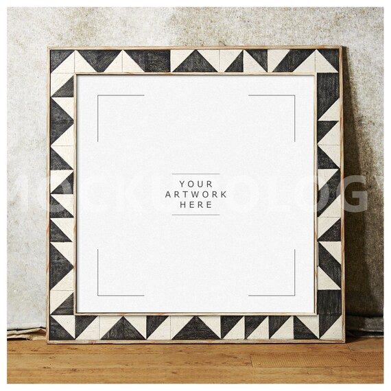 Square Digital Black And White Frame Mockup Vintage Digital