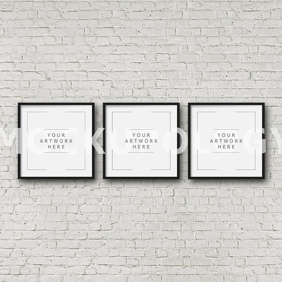 Square Set Of Three Digital Black Frame Mockup Styled Square Set Of Three Digital Black Frame Mockup Styled