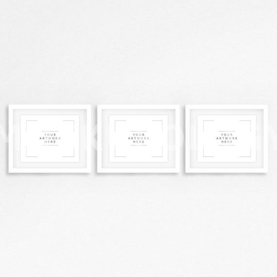 8x10 16x20 24x30 Set Of Three Horizontal Digital White