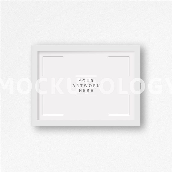 5x7 Horizontal Digital White Frame On White Plain Wall