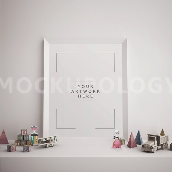 8x10 Vertical Digital White Frame Mockup Poster Mockup Styled