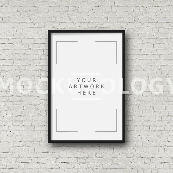 8x12 16x24 24x36 Vertical Digital Black Frame Mockup  Styled