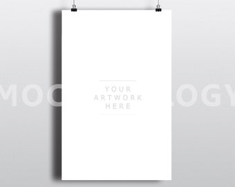 Download 5x7 Vertical Hanging Paper Mockup Frame Paper Clips Poster Etsy Yellowimages Mockups