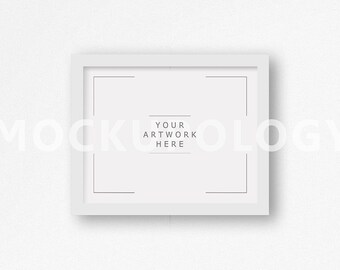 8x12 Vertical White Frame Mockup On White Plain Wall Etsy