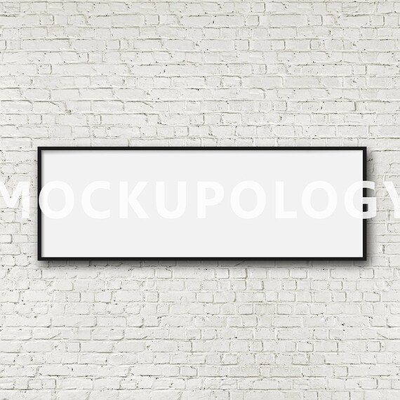 12x36 Horizontal Digital File Black Mockup For Digital Download