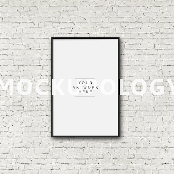 27x40 Vertical Digital File Black Frame Mockup For Digital