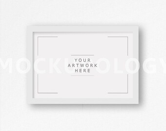 11x14 Vertical Digital White Frame Mockup On White Plain Wall Etsy