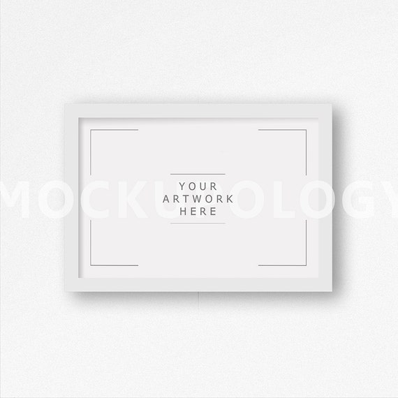 8x12 Horizontal Digital White Frame Mockup On White Plain 8x12 Horizontal Digital White Frame Mockup On White Plain