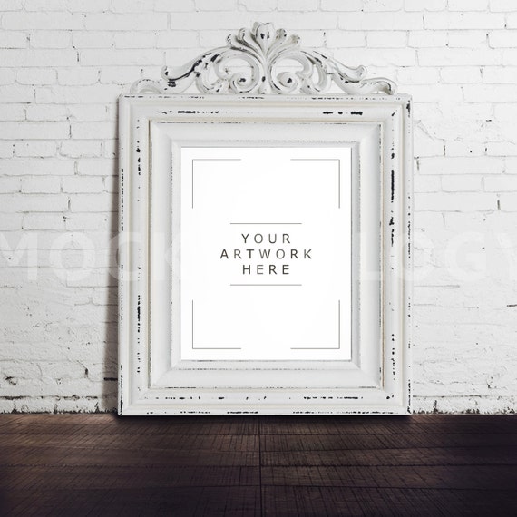 8x10 Digital File Mockup For Digital Download White Baroque
