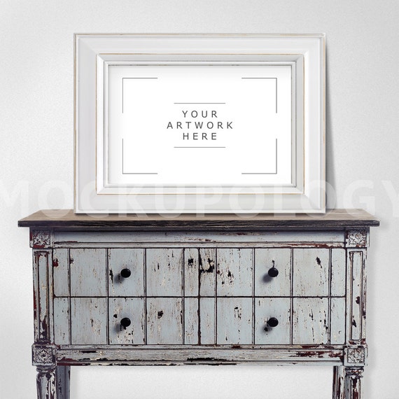 11x17 Horizontal White Digital Frame Mockup Distressed Chest Vintage 11x17 Horizontal White Digital Frame Mockup Distressed Chest Vintage