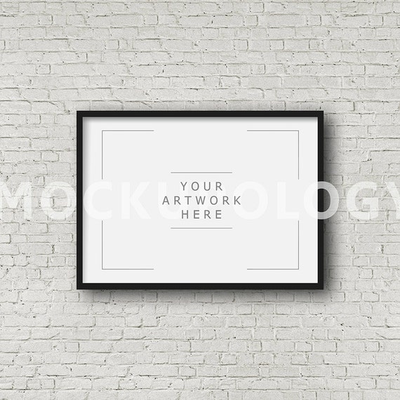Download Free A3 A1 Horizontal Digital Black Frame Mockup Styled ...
