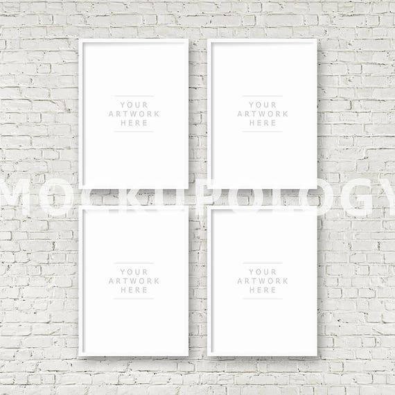 5x7 Set Of Four Vertical White Frame Mockup Styled Etsy