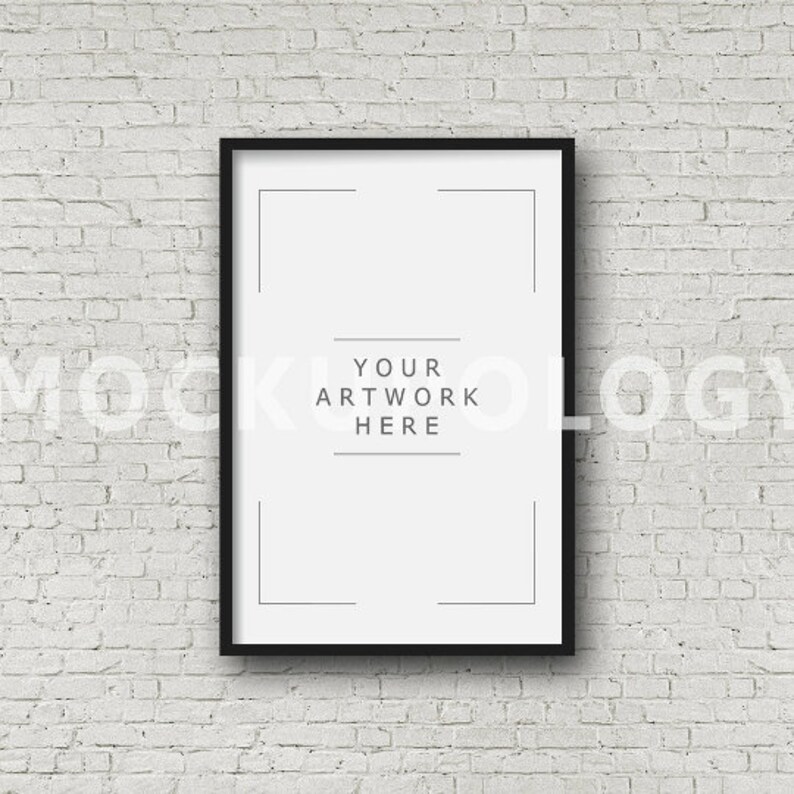20x30 Vertical Black Frame Mockup Styled Photography