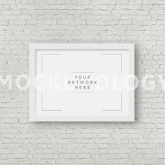 A4 A2 Horizontal Digital White Frame Mockup Digital Poster Etsy