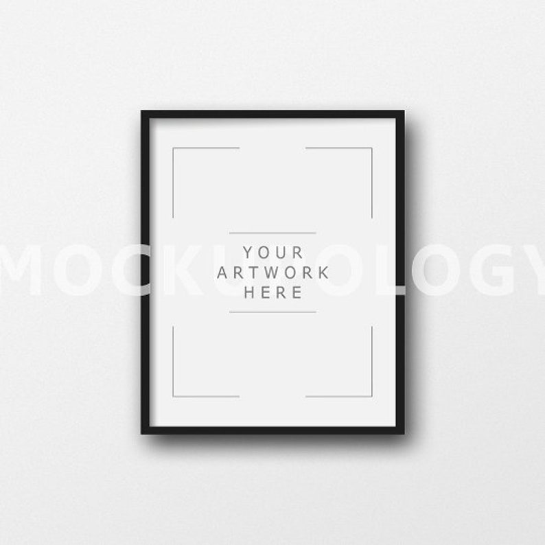 Download 16x20 Vertical Black Frame Mockup White Wall Background | Etsy