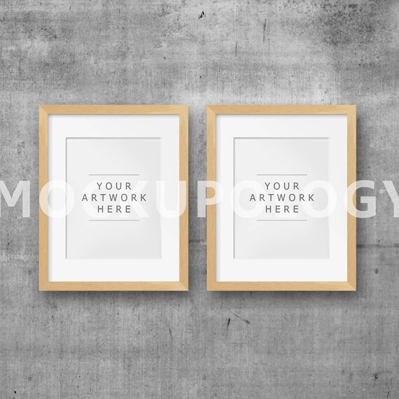 11x14 Set Of Two Vertical Digital Clean Matted Brown Wood Etsy