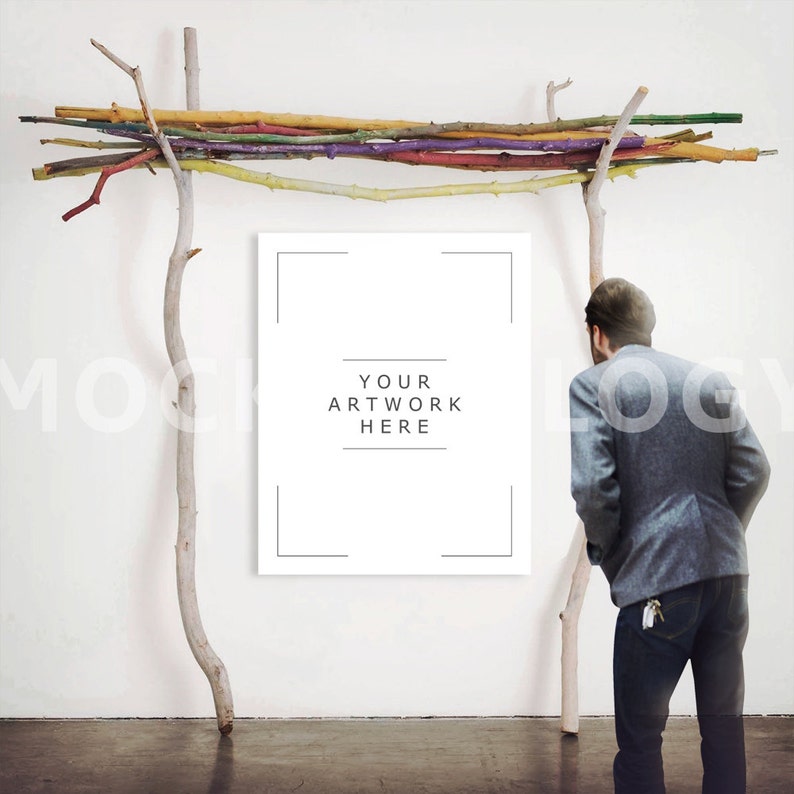 Download 8x10 Vertical Hanging Paper Mockup Poster Mockup Framed Art | Etsy