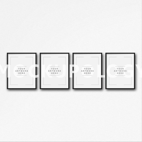 8x10 16x20 24x30 Set Of Four Vertical Digital Black Frame Etsy