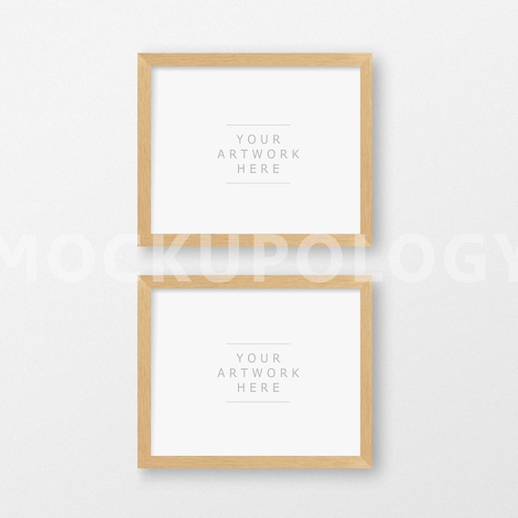 Set Of Two 8x10 16x20 Horizontal Digital Natural Wood Frames Etsy