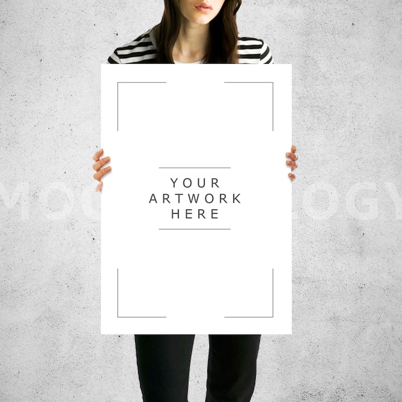 Download A3 A1 Vertical Paper Mockup Girl Holding Poster Mockup | Etsy