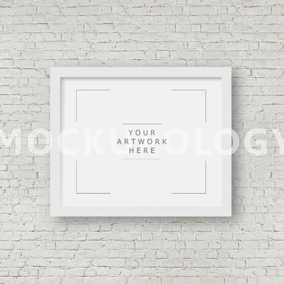 8x10 16x20 24x30 Horizontal Digital White Frame Mockup Styled Etsy