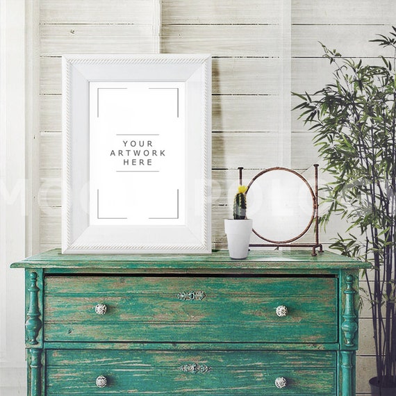 8x12 Vertical White Frame Mockup Vintage Poster Mockup Etsy
