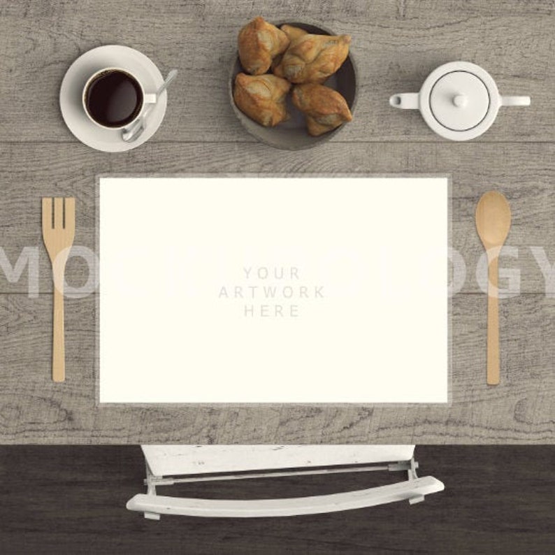 Download A3 Top View Laminated Placemat Mockup Instant Download Drawing Illustration Digital Safarni Org