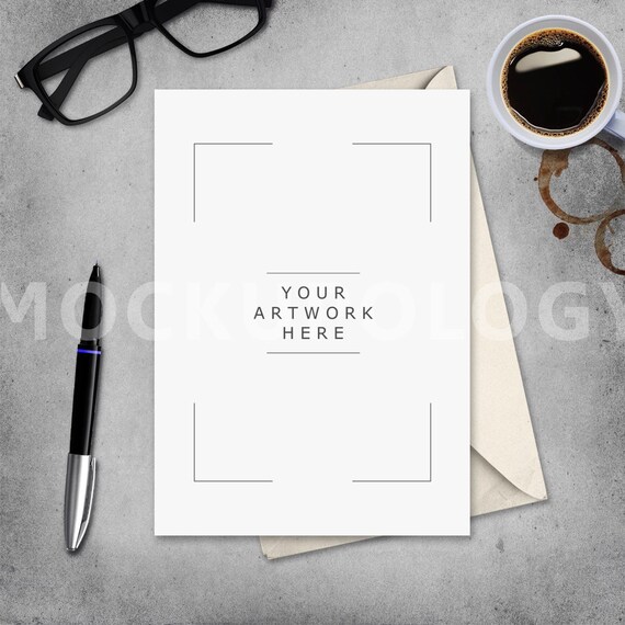 A4 Top View Vertical Digital Mockup Desktop Paper Top Down Etsy