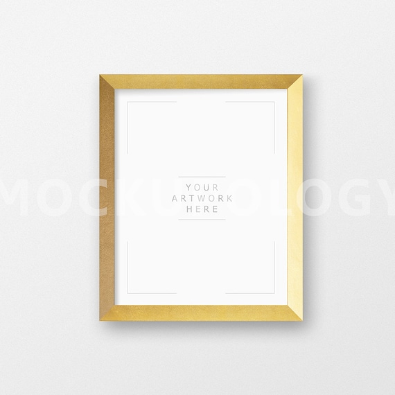 8x10 16x20 20x24 Vertical Digital Gold Mockup Frame On White Etsy