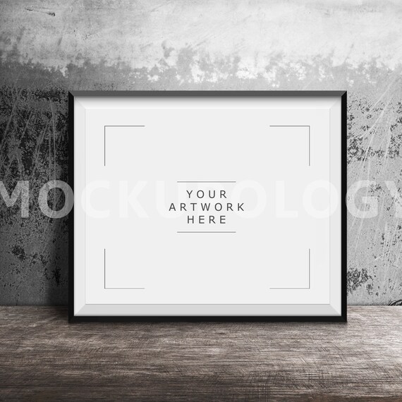 8x10 16x20 24x30 Horizontal Digital Black Frame Mockup Styled Etsy