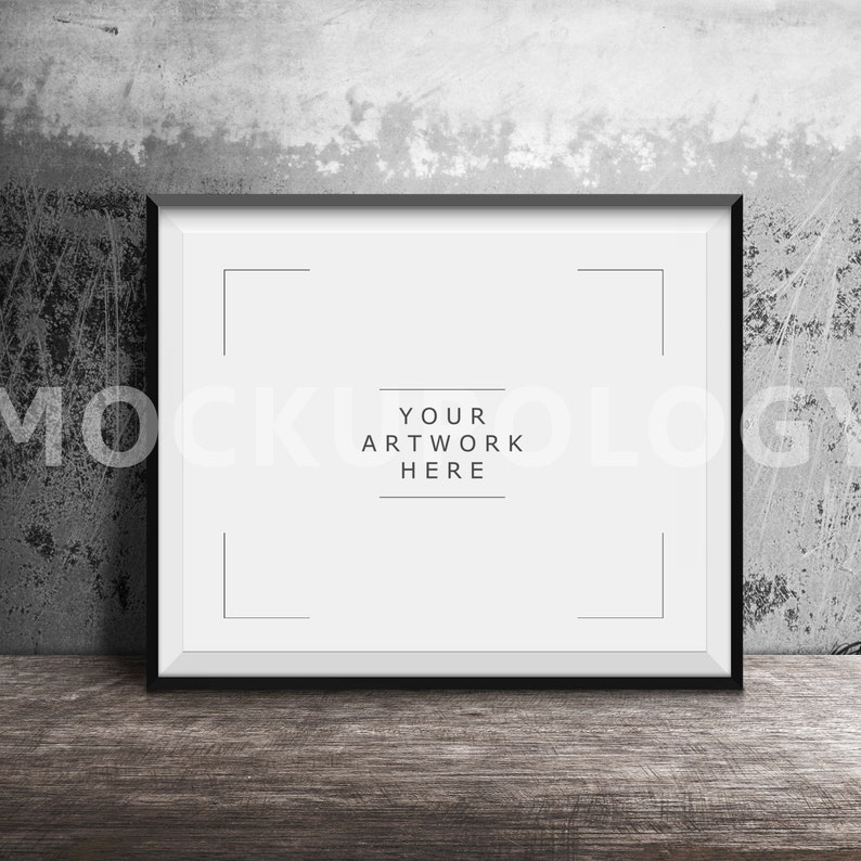 Download 8x10 16x20 24x30 Horizontal DIGITAL Black Frame Mockup Styled | Etsy