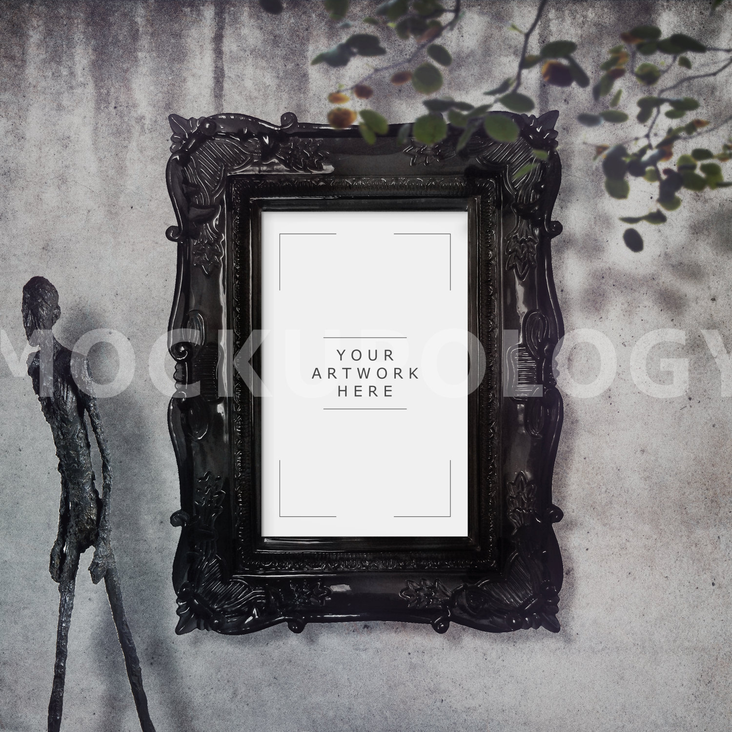 Download 11x17 Digital Negro Barroco Marco Mockup Cartel Frame ...
