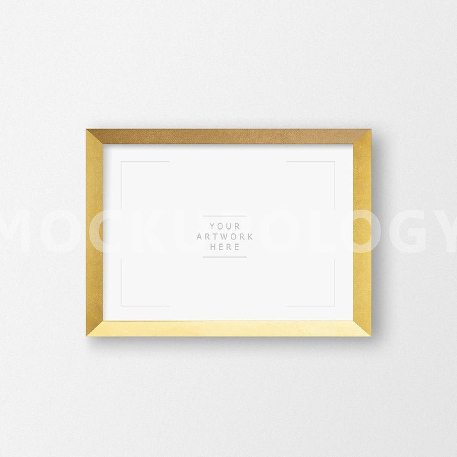 A3 Gold Frame Mockup Horizontal Landscape Gold Frame Mockup Etsy