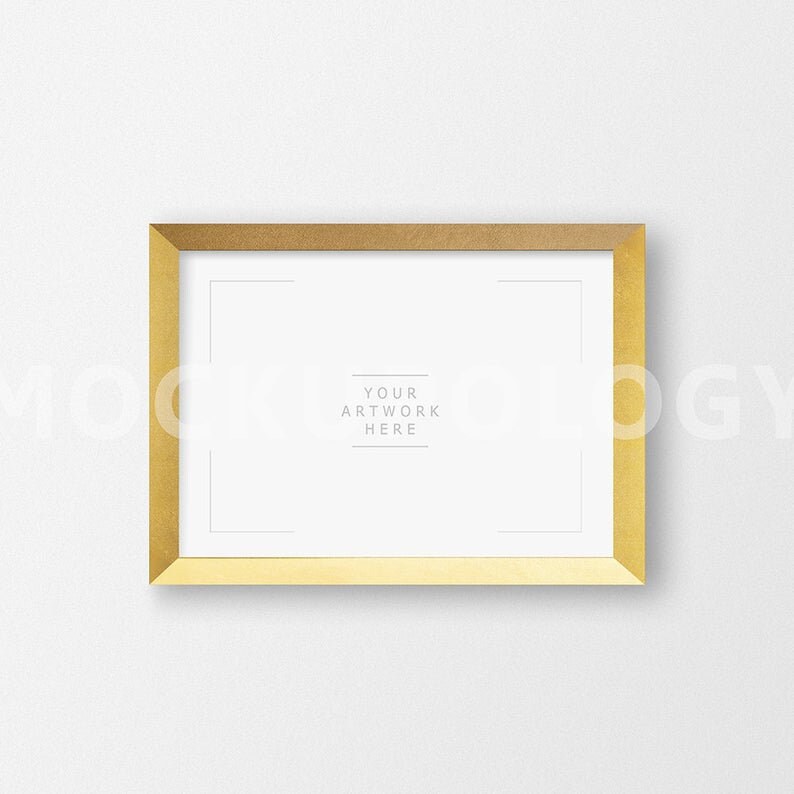 Download A3 Gold Frame Mockup Horizontal Landscape Gold Frame Mockup | Etsy