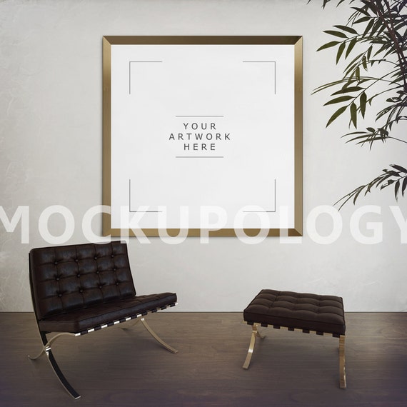 Square Gold Frame Mockup Poster Mockup Digital Poster Frame Etsy