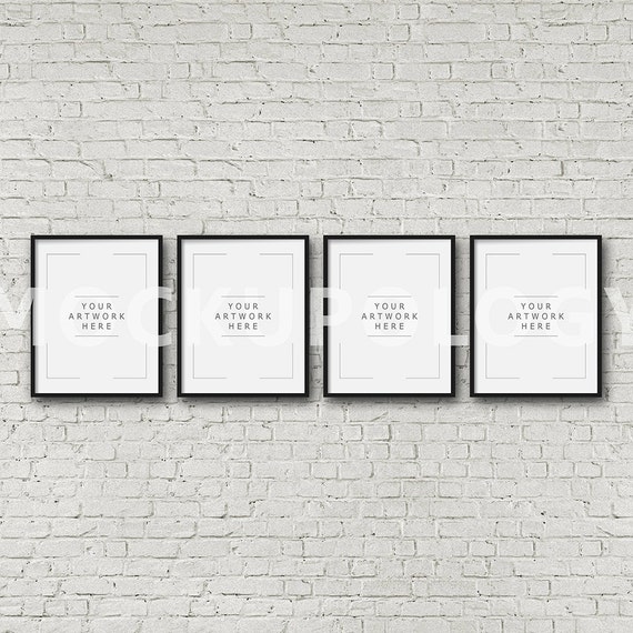 8x10 16x20 24x30 Set Of Four Vertical Digital Black Frame Etsy