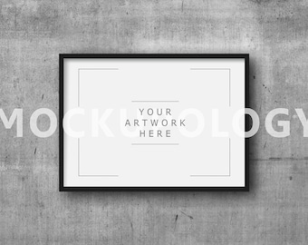 A3 digitaler Rahmen Mockup, gestylte Fotografie Mockup, schwarze Rahmen Mockup auf Beton Wandhintergrund, DIGITAL FILE DOWNLOAD