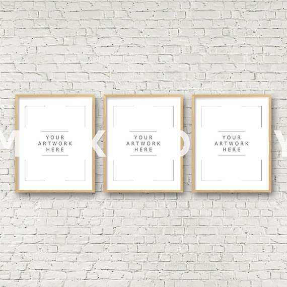 8x10 16x20 24x30 Set Of Three Vertical Digital Brown Wood Etsy