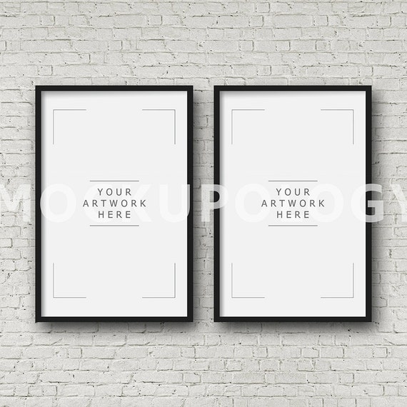 Download 11x17 Set Of Two Black Frame Mockup Styled Photography Poster Etsy