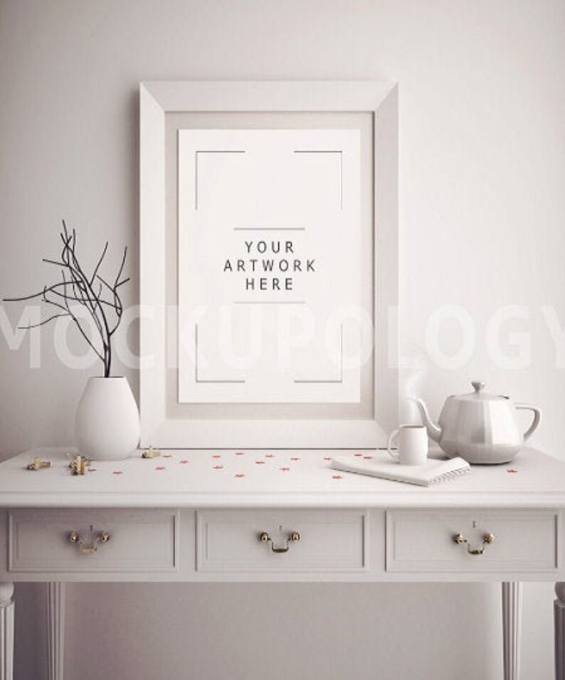 Download 20x30 Vertical White Frame Mockup Poster Frame Mockup Wooden | Etsy