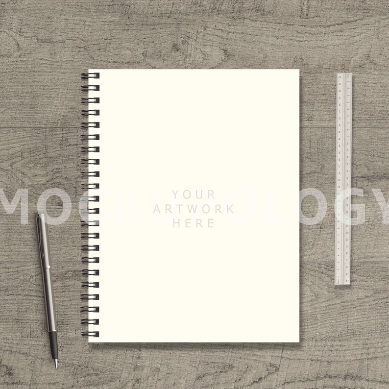 Download A4 Notebook Mockup with Black Coil INSTANT DOWNLOAD | Etsy