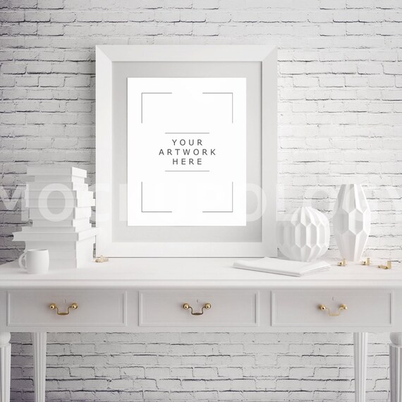 8x10 Vertical White Digital Frame Mockup Poster Frame Mockup Etsy