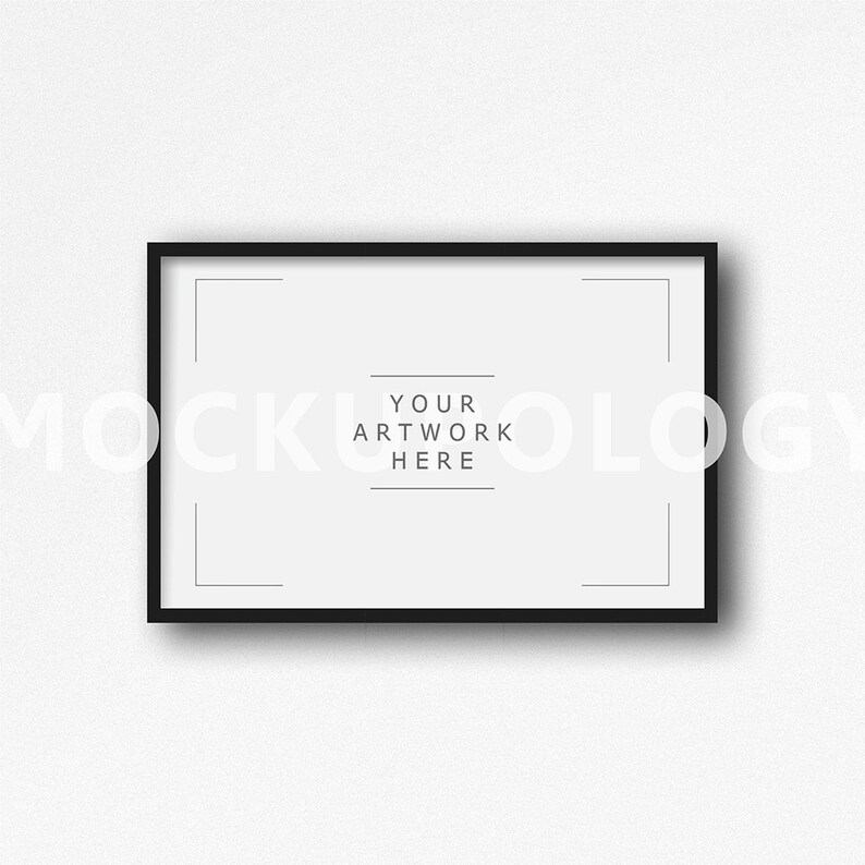 Download 11x17 Horizontal DIGITAL Black Frame on White Plain Wall | Etsy