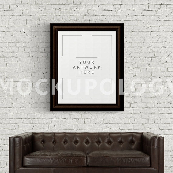 8x10 Vertical Brown Digital Frame Mockup Vintage Poster Etsy