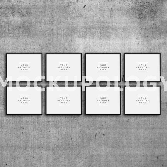 8x10 16x20 24x30 Set Of Eight Horizontal Digital Black Frame Etsy